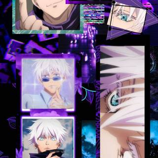 Anime white and purple wallpaper