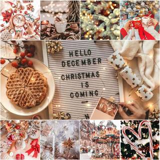 Colorful Christmas collage laptop wallpaper
