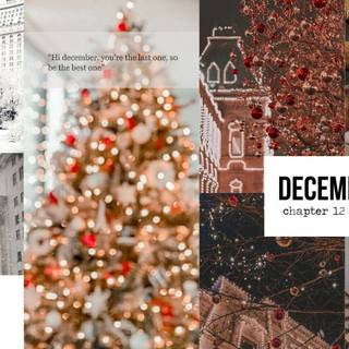 Colorful Christmas collage laptop wallpaper