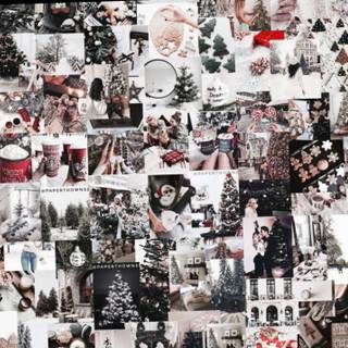 Colorful Christmas collage laptop wallpaper