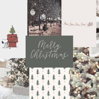 Colorful Christmas collage laptop wallpaper