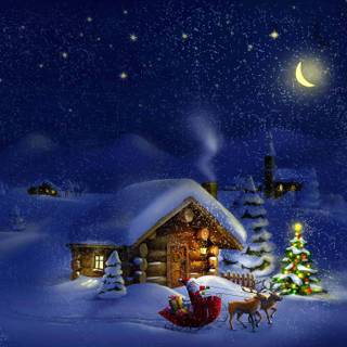 Santa house wallpaper
