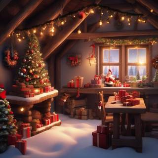 Santa house wallpaper