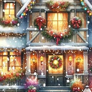 Santa house wallpaper