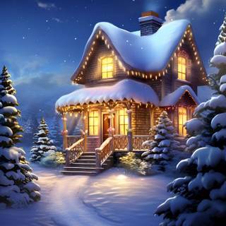 Santa house wallpaper