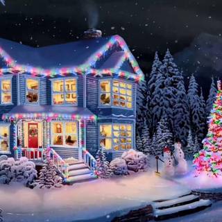 Santa house wallpaper