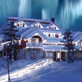 Santa house wallpaper