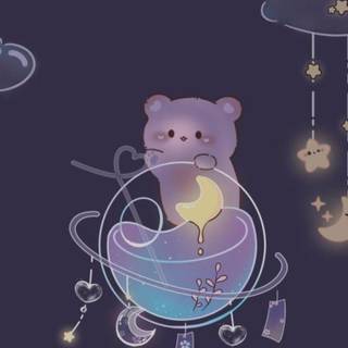 Cute purple bear wallpaper
