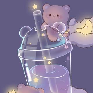 Cute purple bear wallpaper
