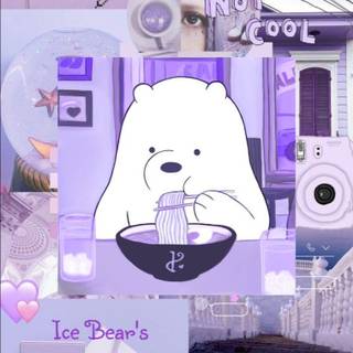 Cute purple bear wallpaper