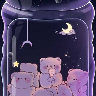 Cute purple bear wallpaper