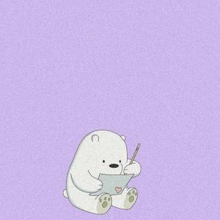 Cute purple bear wallpaper