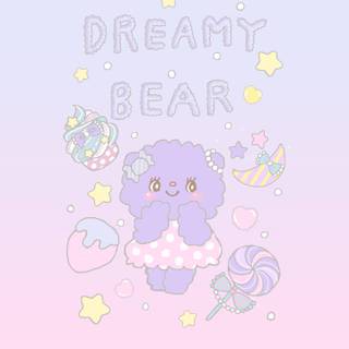 Cute purple bear wallpaper