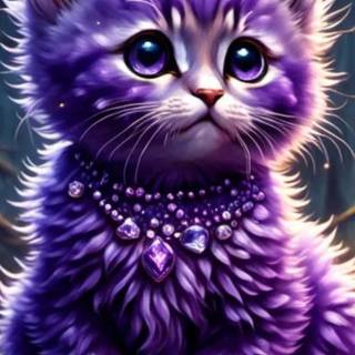 Purple kitten wallpaper