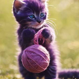 Purple kitten wallpaper