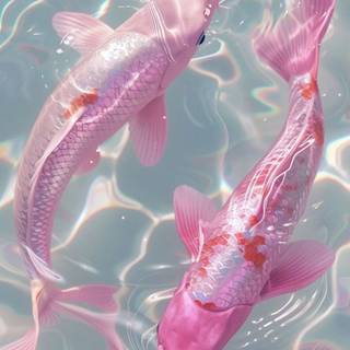 Pink fish wallpaper