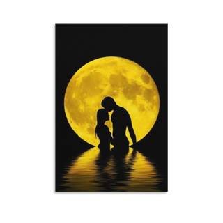Kissing under the moon wallpaper