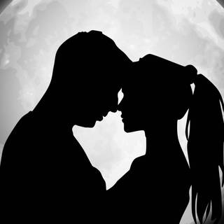 Kissing under the moon wallpaper