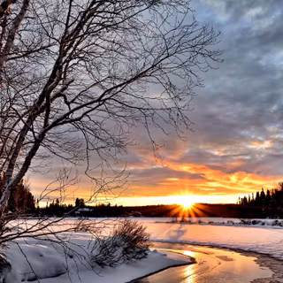 Winter landscape 2560x1440 wallpaper