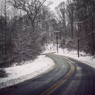 Winter road 4k wallpaper