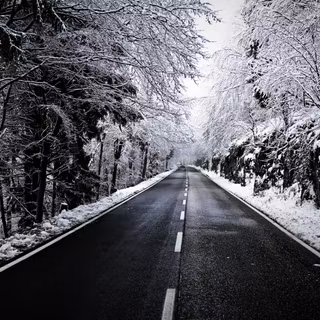 Dark winter road 1920x1080 wallpaper