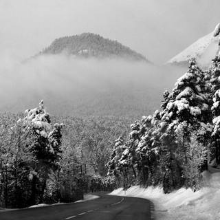 Dark winter road 1920x1080 wallpaper