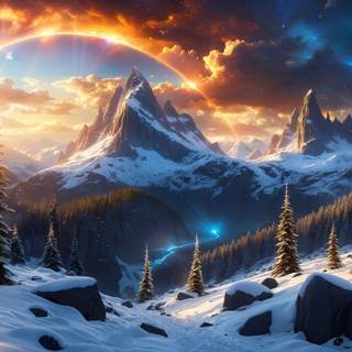 Winter landscape 2560x1440 wallpaper