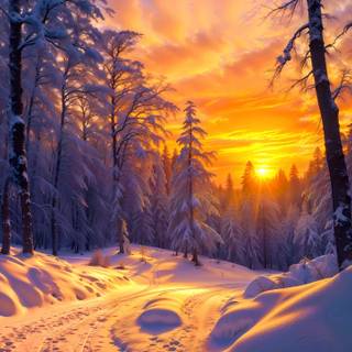 Winter landscape 2560x1440 wallpaper