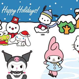 Hello Kitty Christmas laptop wallpaper