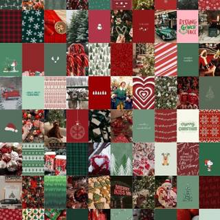 Preppy Christmas collages wallpaper