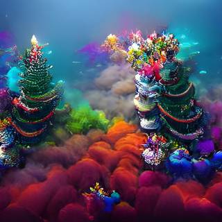 Underwater Christmas tree wallpaper