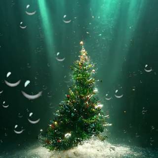 Underwater Christmas tree wallpaper