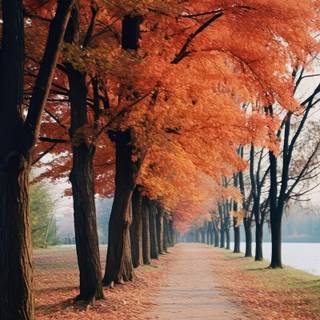 Autumn trees phone wallpaper