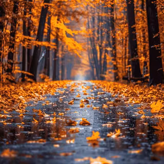 Wet autumn wallpaper