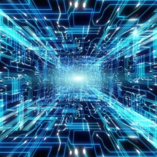 Futuristic blue wallpaper