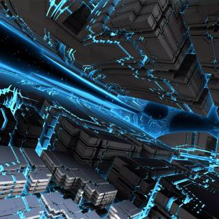 Futuristic blue wallpaper