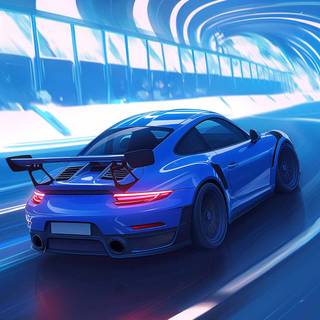 Futuristic blue wallpaper