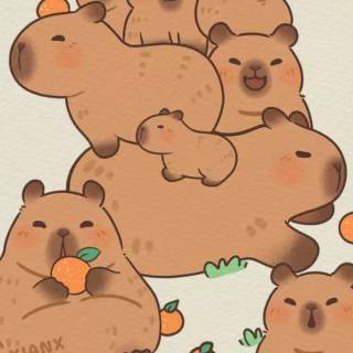 Capybara cartoon wallpaper