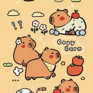 Capybara cartoon wallpaper