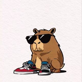 Capybara cartoon wallpaper