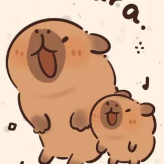 Capybara cartoon wallpaper