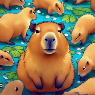 Capybara cartoon wallpaper