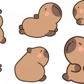 Capybara cartoon wallpaper