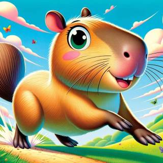 Capybara cartoon wallpaper