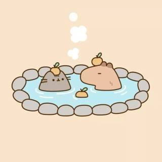 Capybara cartoon wallpaper
