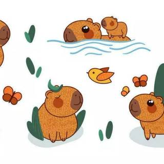 Capybara cartoon wallpaper