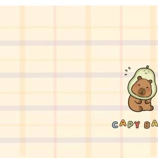 Capybara cartoon wallpaper