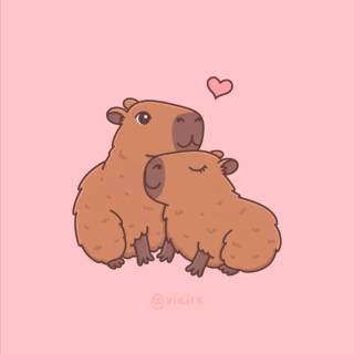 Capybara cartoon wallpaper