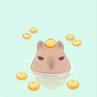 Capybara cartoon wallpaper