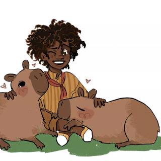 Capybara cartoon wallpaper